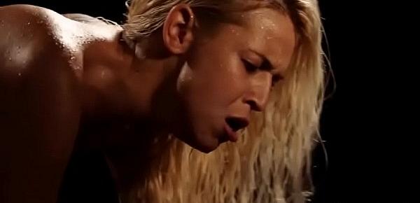  Oily blonde getting long cock